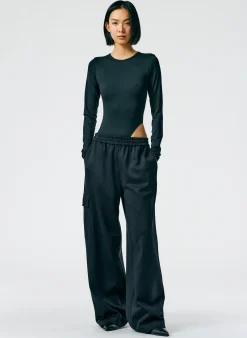 Active Knit Wide Leg Pull On Pant-Tibi Fashion