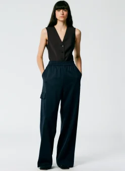 Active Knit Wide Leg Pull On Pant-Tibi Best