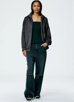 Active Knit Zipper Detailed Track Jacket-Tibi Hot