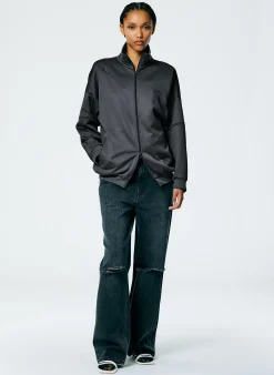 Active Knit Zipper Detailed Track Jacket-Tibi Hot