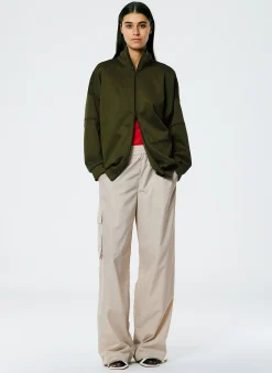 Active Knit Zipper Detailed Track Jacket-Tibi Hot