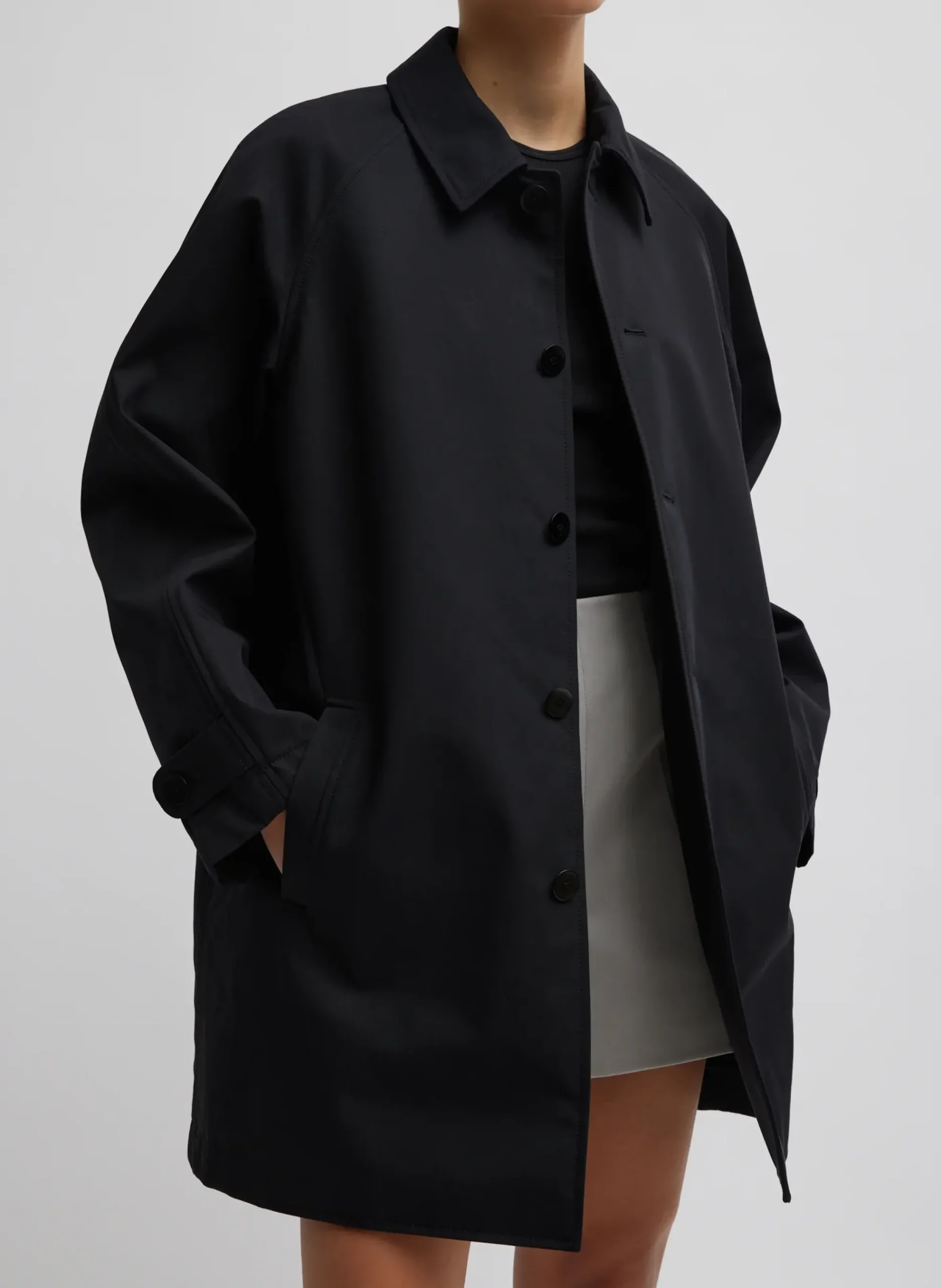 Bonded Luxe Twill Carcoat-Tibi Hot