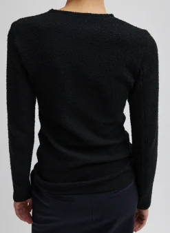 Boucle Knit Long Sleeve Circular Top-Tibi Best