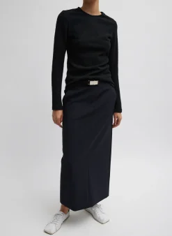 Boucle Knit Long Sleeve Circular Top-Tibi Best