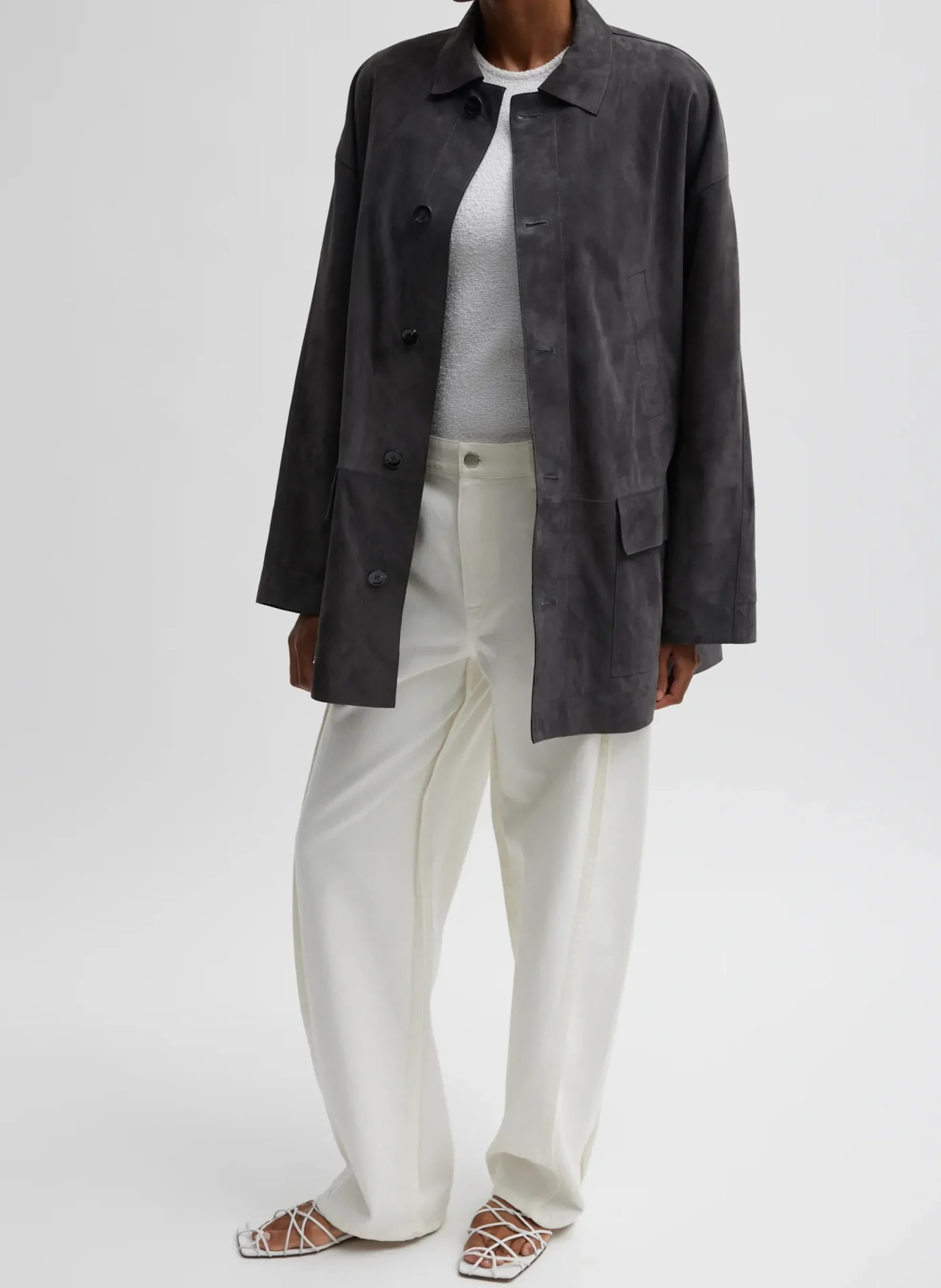 Boucle Knit Long Sleeve Circular Top-Tibi Clearance