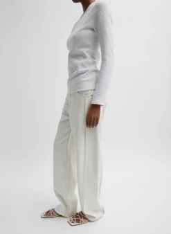 Boucle Knit Long Sleeve Circular Top-Tibi Clearance