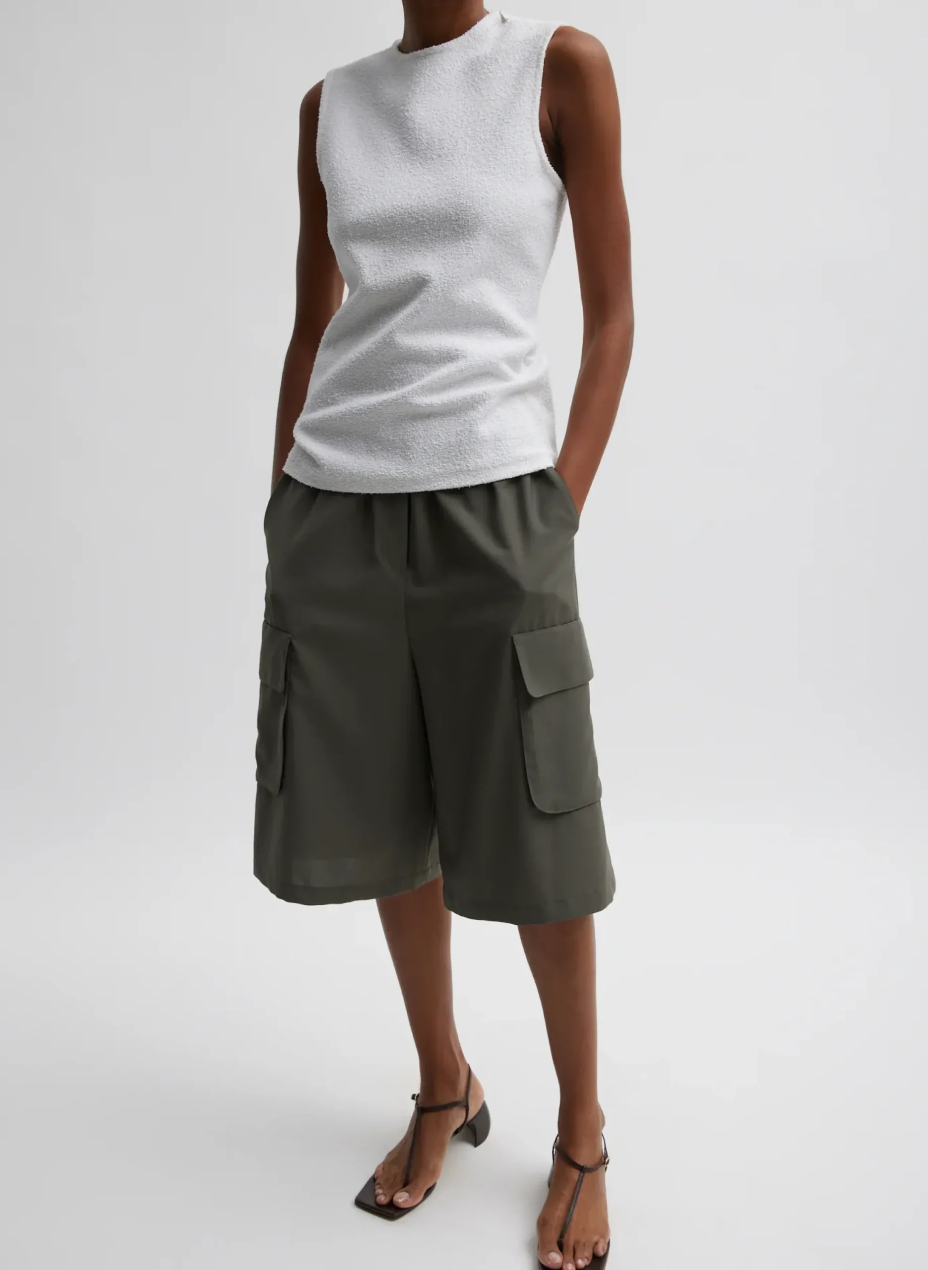 Boucle Knit Sleeveless Top-Tibi Clearance