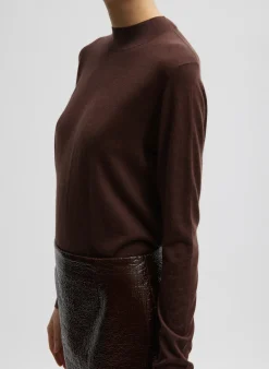 Cashmere Silk Blend Mock Neck Easy Sweater-Tibi Online