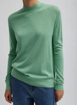 Cashmere Silk Blend Mock Neck Easy Sweater-Tibi Discount