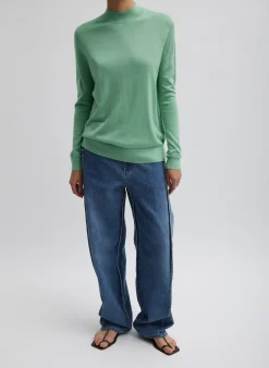 Cashmere Silk Blend Mock Neck Easy Sweater-Tibi Discount