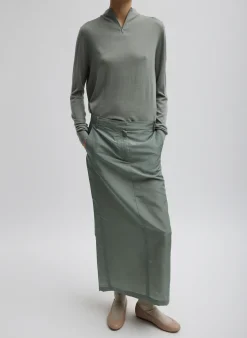 Cashmere Silk Blend Mock Neck Easy Sweater-Tibi Clearance