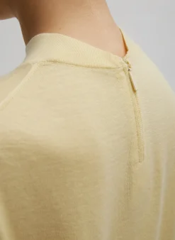 Cashmere Silk Blend Mock Neck Easy Sweater-Tibi Fashion