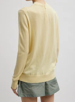 Cashmere Silk Blend Mock Neck Easy Sweater-Tibi Fashion