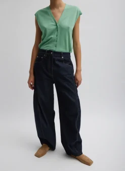 Cashmere Silk Blend Sleeveless Button Down Sweater-Tibi Discount