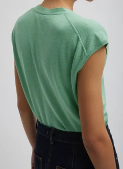 Cashmere Silk Blend Sleeveless Button Down Sweater-Tibi Discount