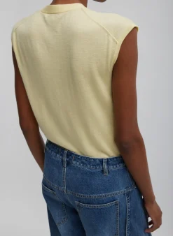 Cashmere Silk Blend Sleeveless Button Down Sweater-Tibi Clearance