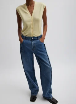 Cashmere Silk Blend Sleeveless Button Down Sweater-Tibi Clearance