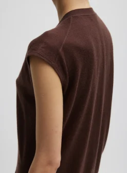 Cashmere Silk Blend Sleeveless Button Down Sweater-Tibi Best