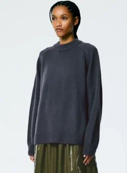 Cashmere Sweater Crewneck Oversized Pullover-Tibi New