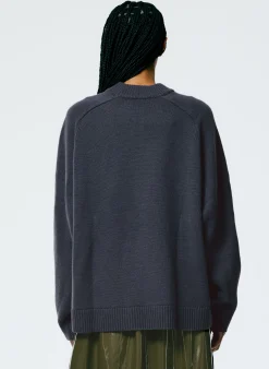 Cashmere Sweater Crewneck Oversized Pullover-Tibi New