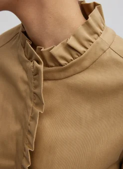 Chino Holly Bracelet Sleeve Shirt-Tibi New