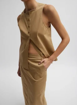 Chino Maxi Skirt-Tibi Hot