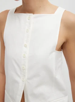 Chino Slit Front Sleeveless Tunic-Tibi Best