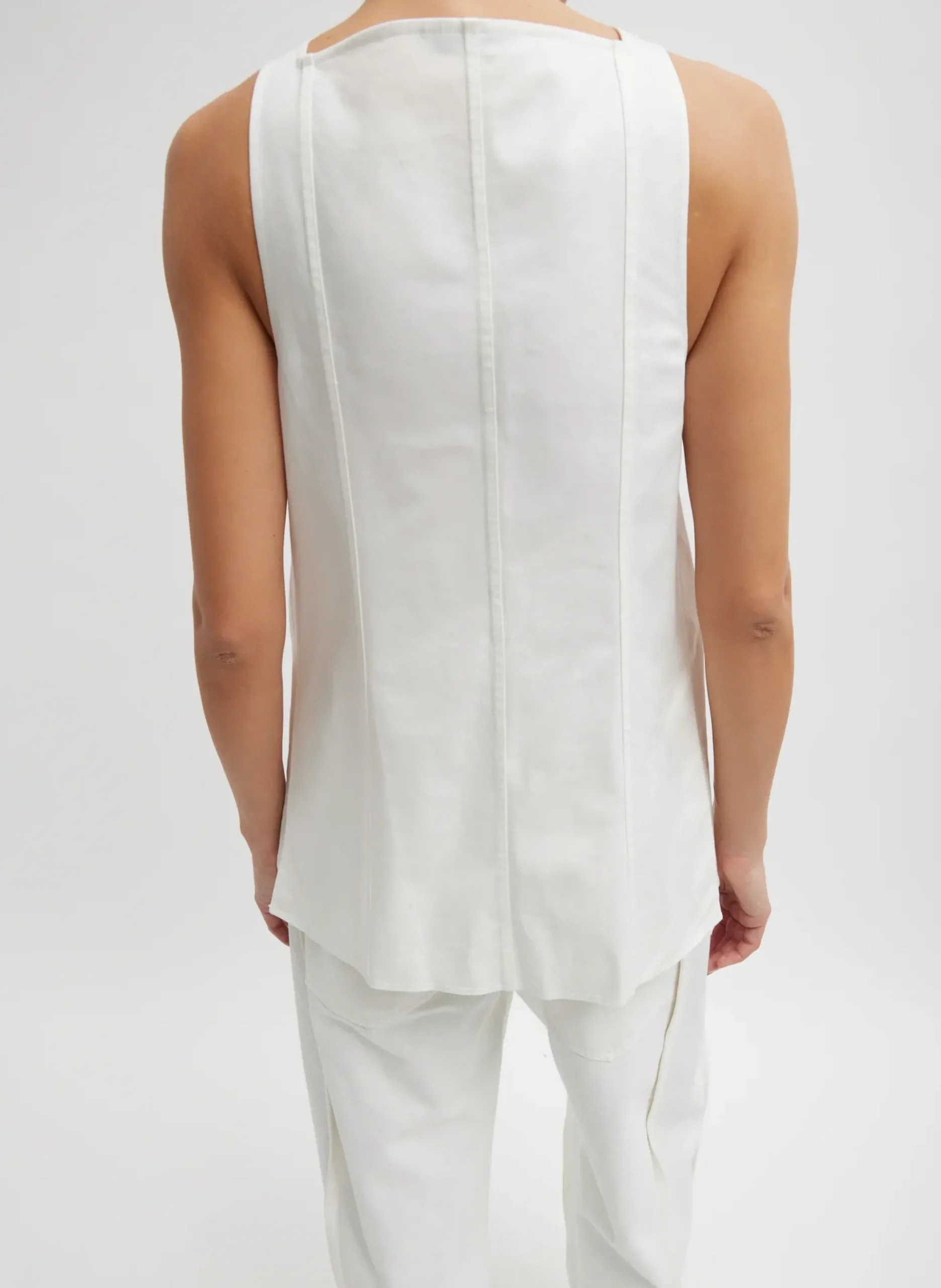 Chino Slit Front Sleeveless Tunic-Tibi Best