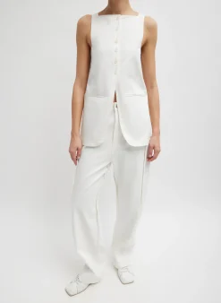 Chino Slit Front Sleeveless Tunic-Tibi Best