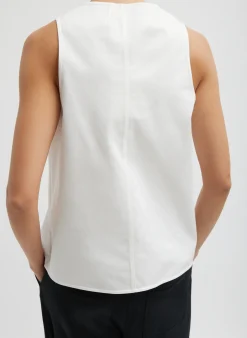Chino Slit Front Sleeveless Top-Tibi Fashion