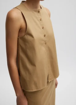 Chino Slit Front Sleeveless Top-Tibi Discount