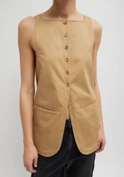 Chino Slit Front Sleeveless Tunic-Tibi Sale