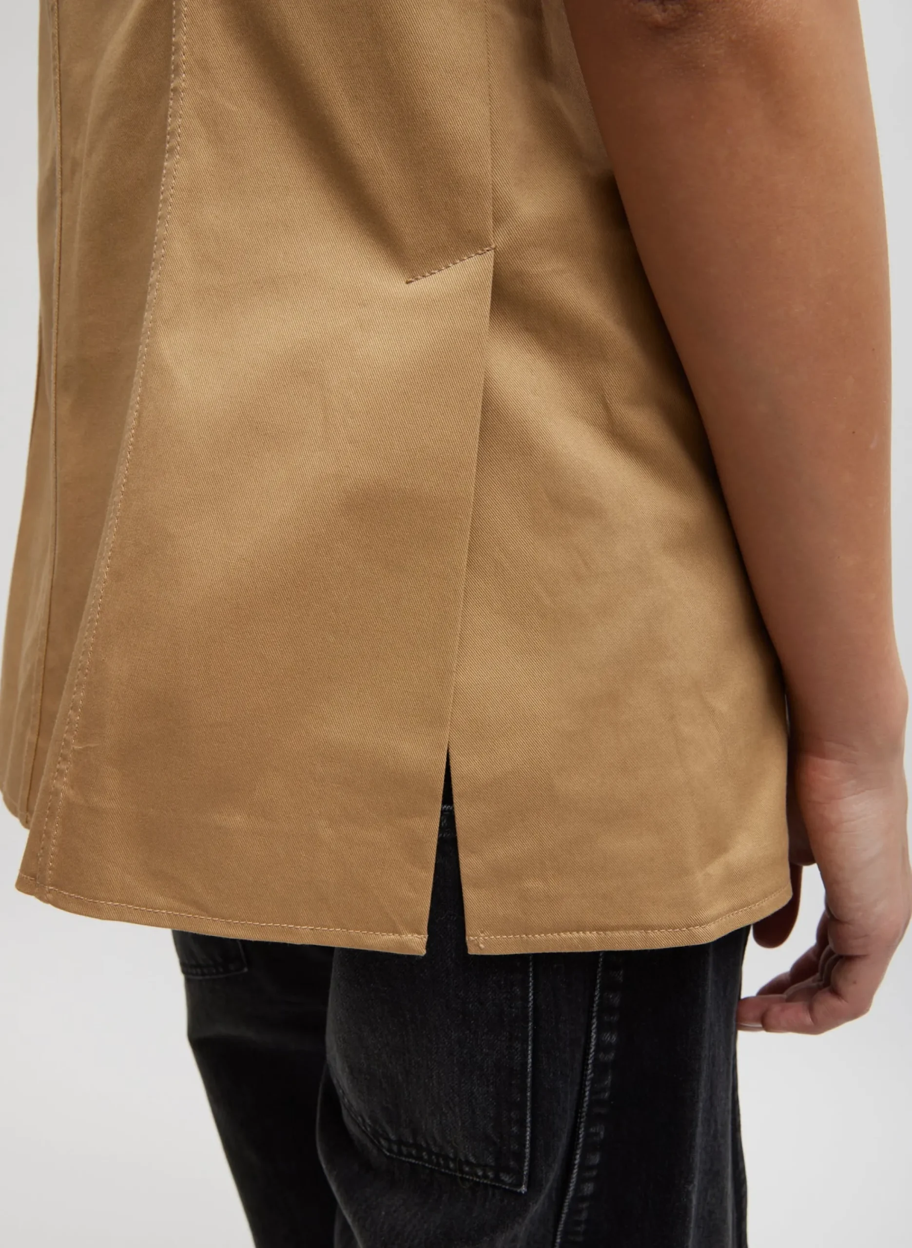 Chino Slit Front Sleeveless Tunic-Tibi Sale