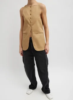Chino Slit Front Sleeveless Tunic-Tibi Sale
