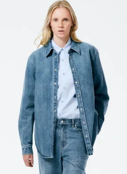 Classic Wash Denim Easy Shirt-Tibi Best