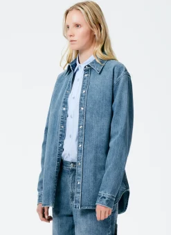 Classic Wash Denim Easy Shirt-Tibi Best