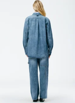 Classic Wash Denim Easy Shirt-Tibi Best
