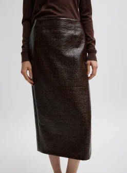 Coated Basketweave Pencil Skirt-Tibi Outlet
