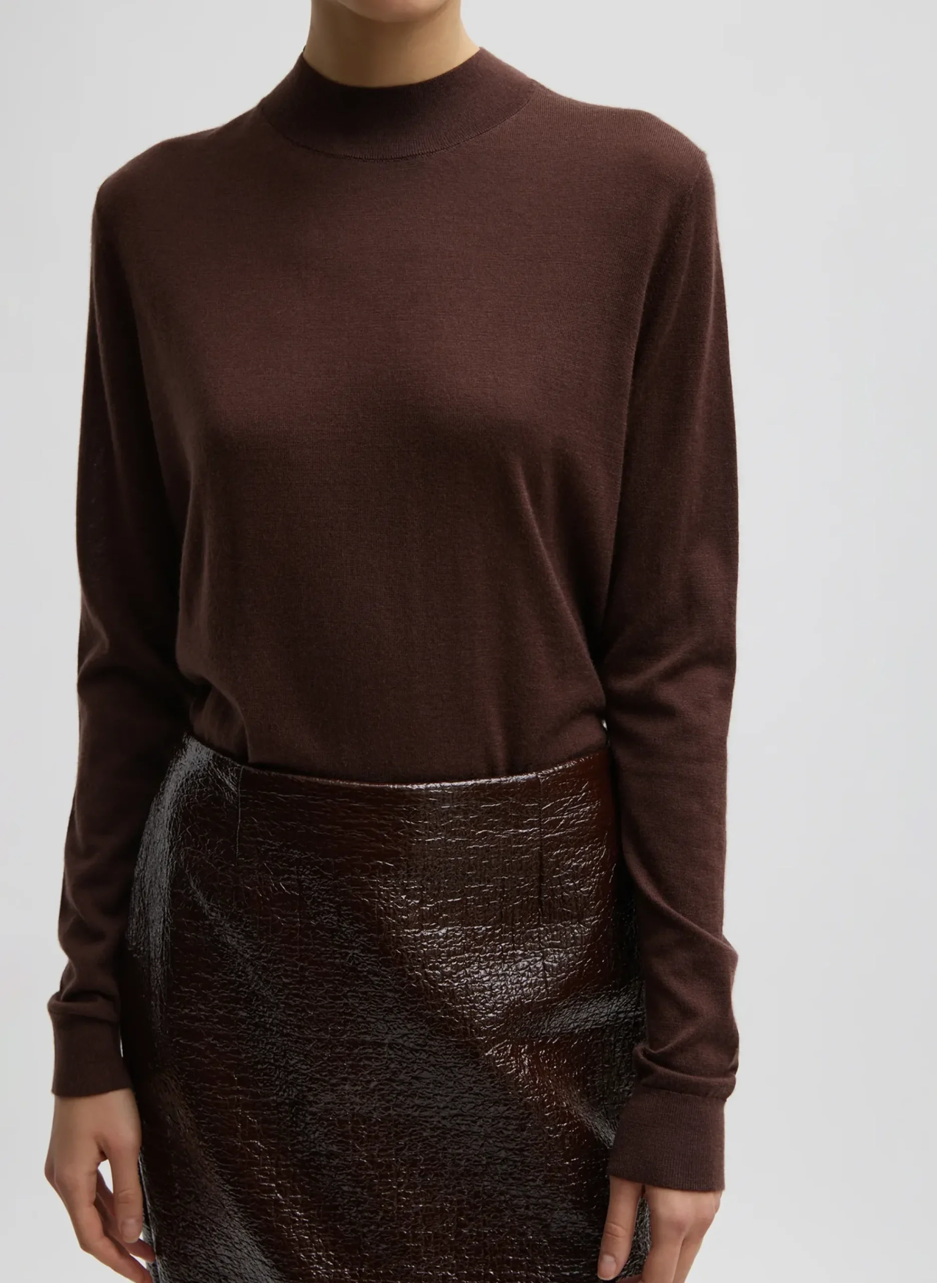 Coated Basketweave Pencil Skirt-Tibi Outlet