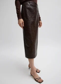 Coated Basketweave Pencil Skirt-Tibi Outlet