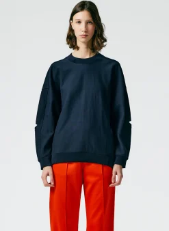 Cocoon Crewneck Sweatshirt-Tibi New
