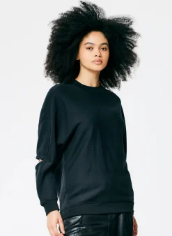 Cocoon Crewneck Sweatshirt-Tibi Fashion