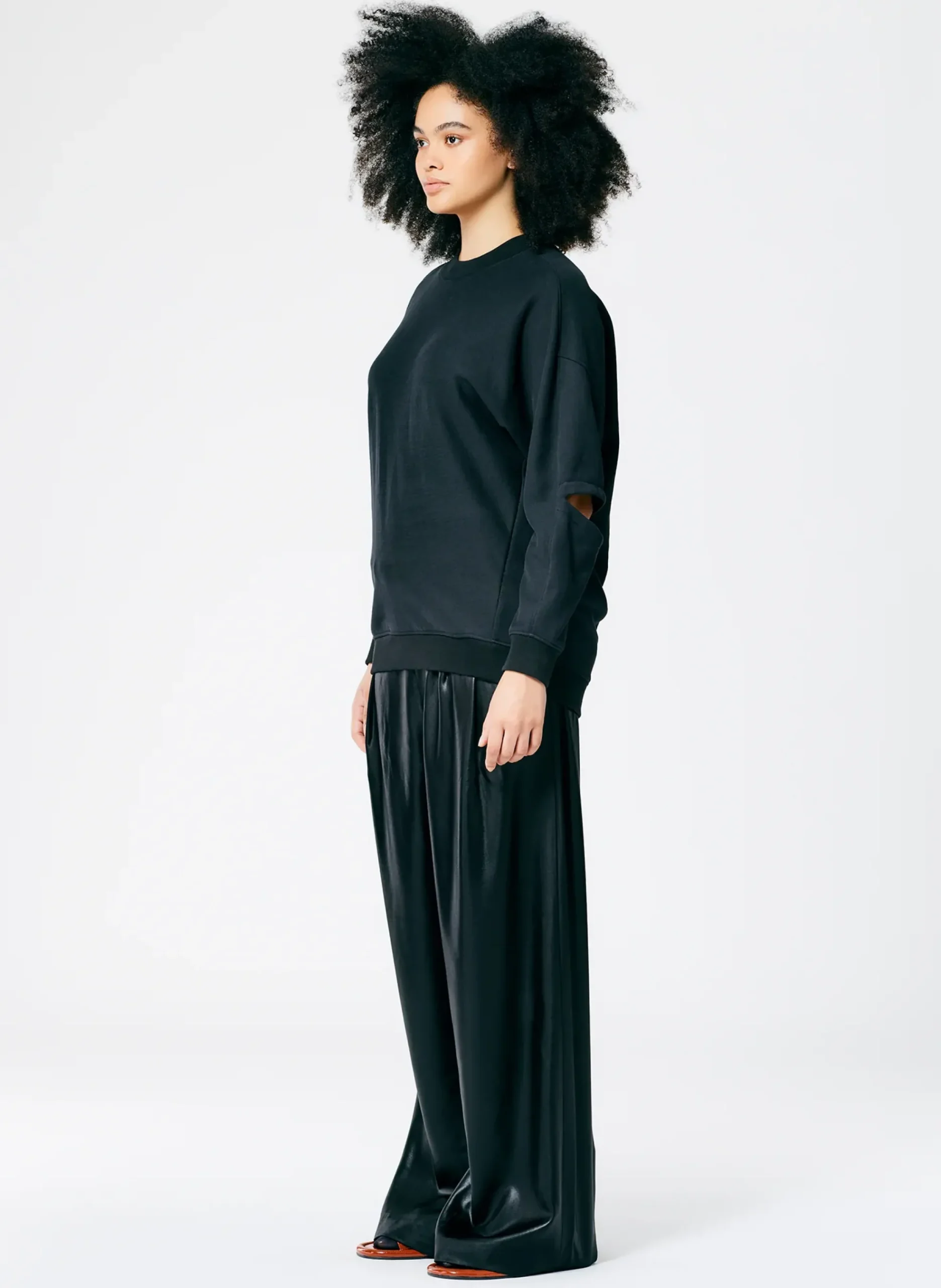 Cocoon Crewneck Sweatshirt-Tibi Fashion