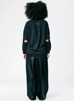Cocoon Crewneck Sweatshirt-Tibi Fashion