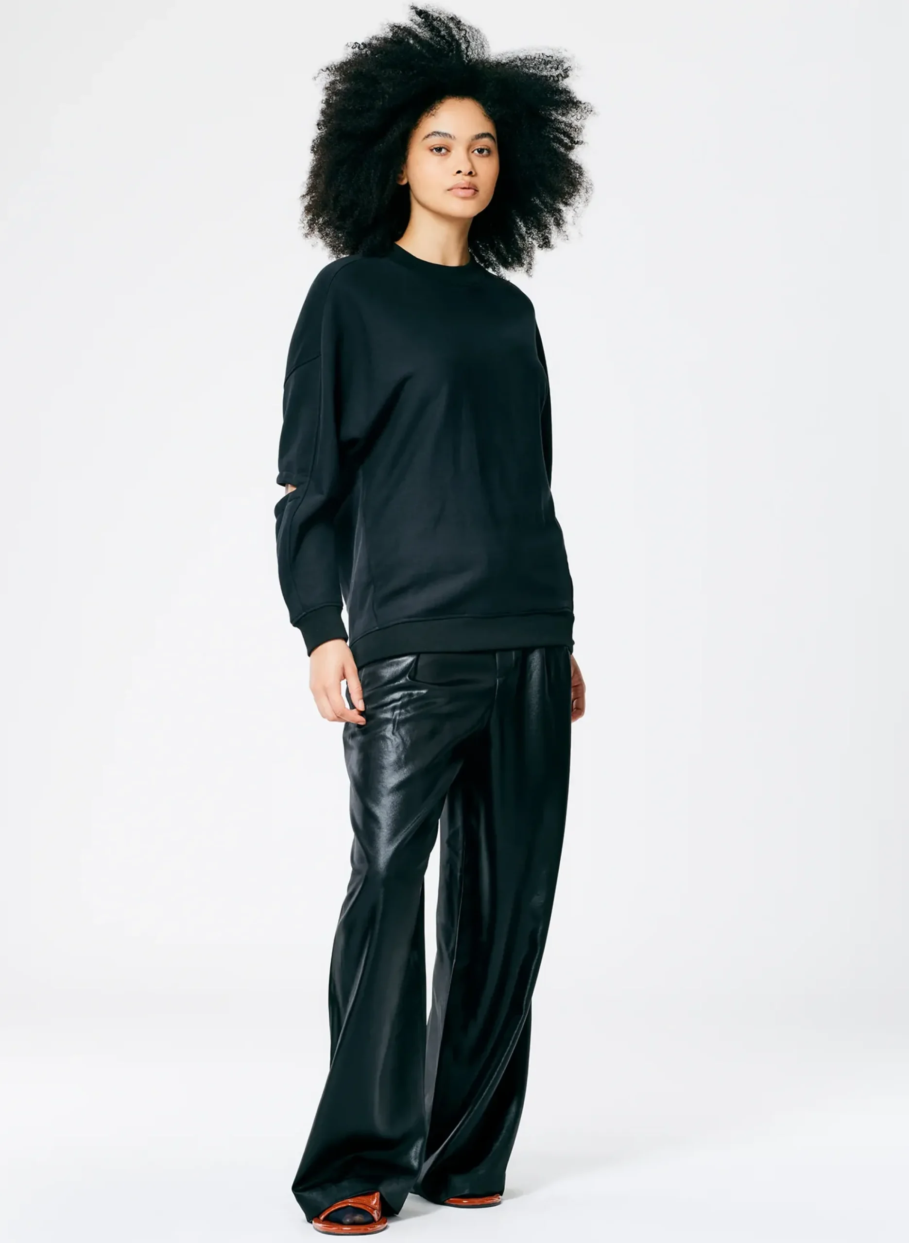 Cocoon Crewneck Sweatshirt-Tibi Fashion