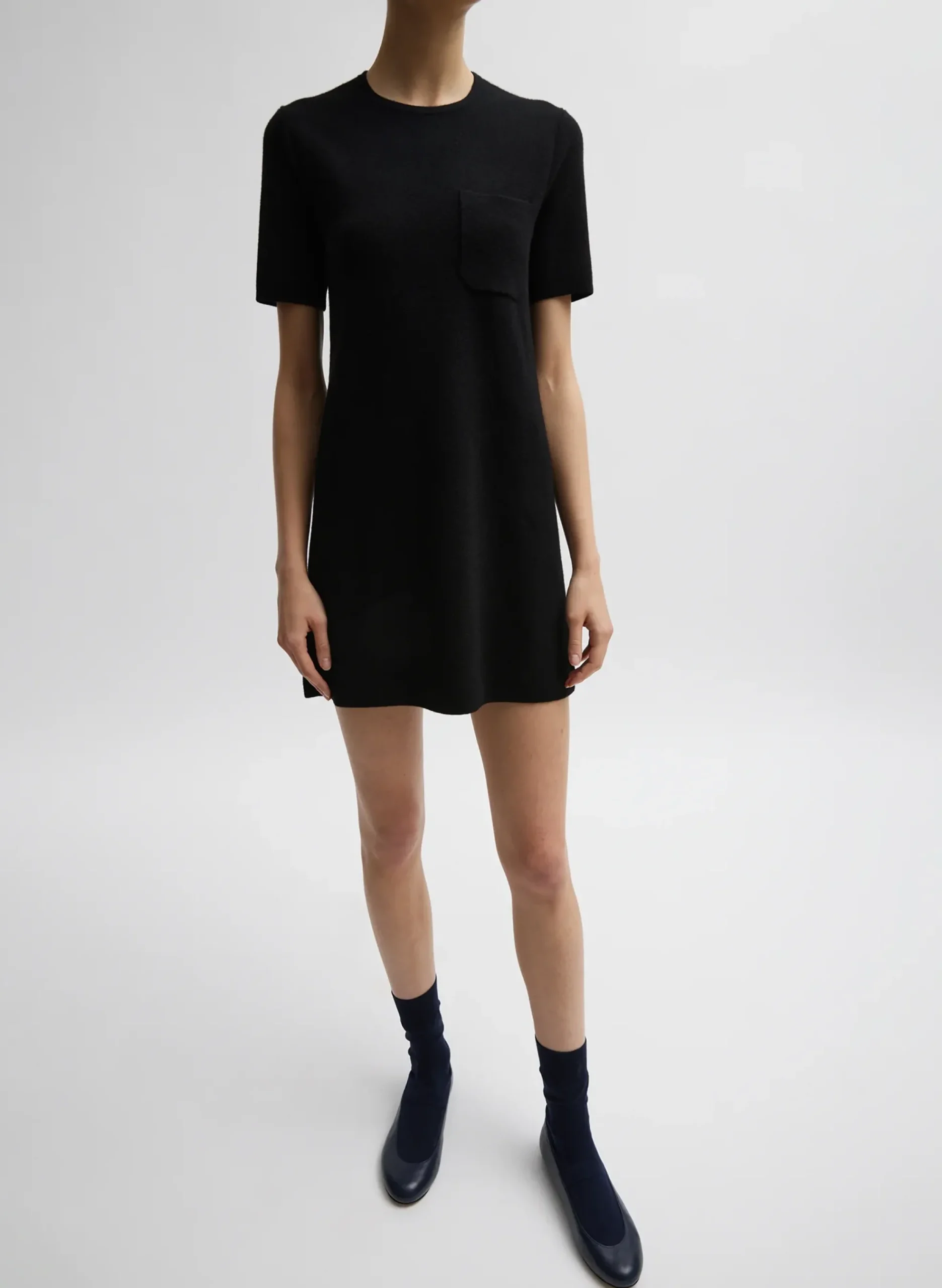 Compact Stretch Cashmere Mini Dress-Tibi New