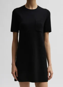 Compact Stretch Cashmere Mini Dress-Tibi New