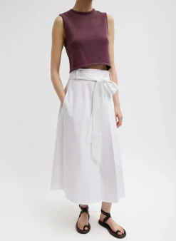 Cotton Criss Cross Cropped Sleeveless Sweater-Tibi Outlet