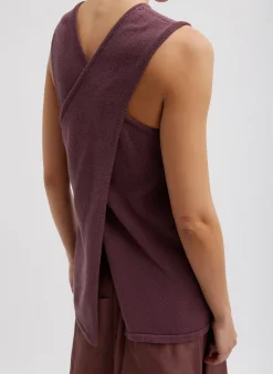 Cotton Criss Cross Sleeveless Sweater-Tibi Hot