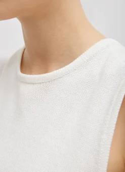 Cotton Criss Cross Sleeveless Sweater-Tibi Hot